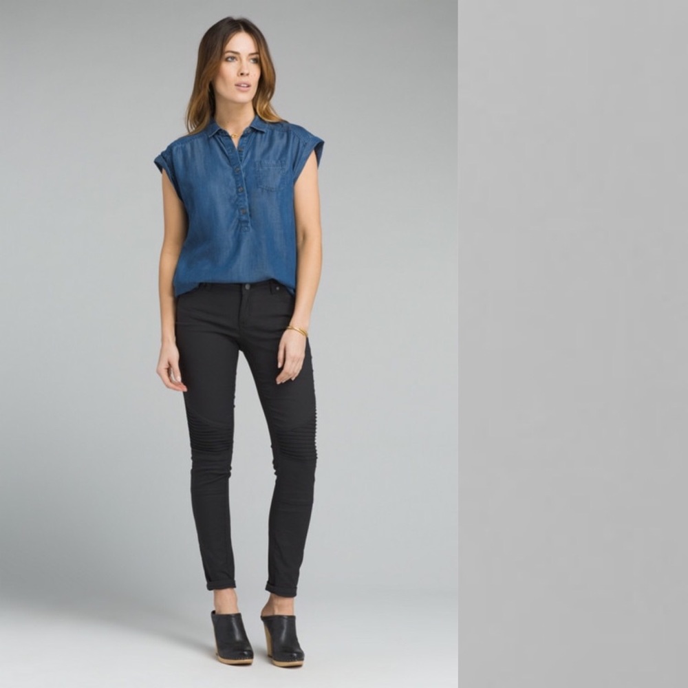 Prana Black Skinny Moto Pants - Picture 5 of 16